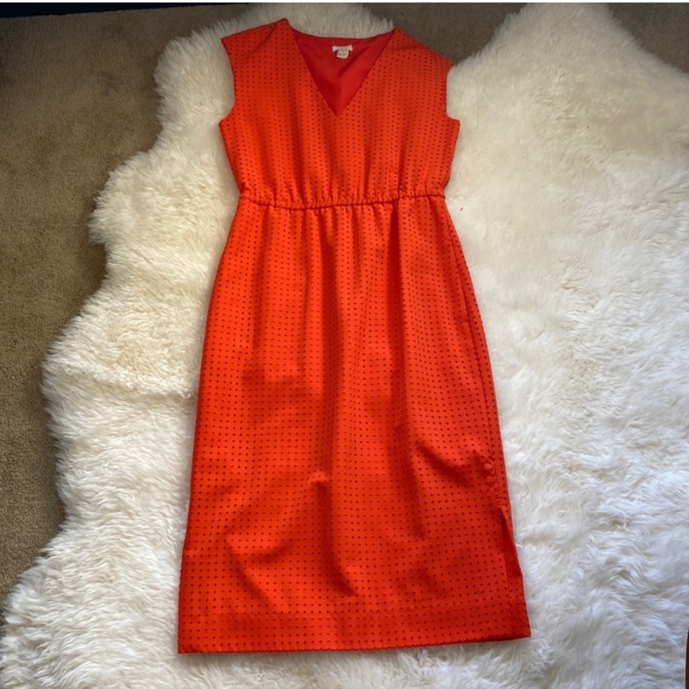 J Crew Orange Midi Dress